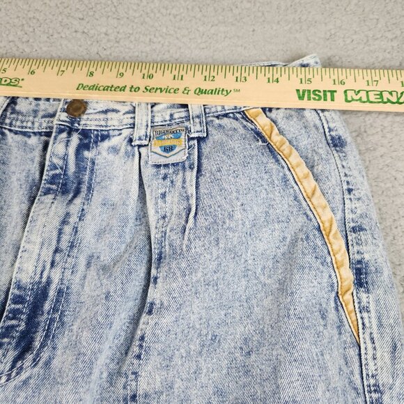 VTG 80s Tapered Leg Baggy Acid Wash Pleated Denim Jeans Men's 30x26 Parachute - Picture 5 of 12